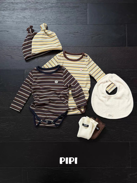 PIPI Stripe Long Sleeve Romper|ボーダーロングスリーブロンパース