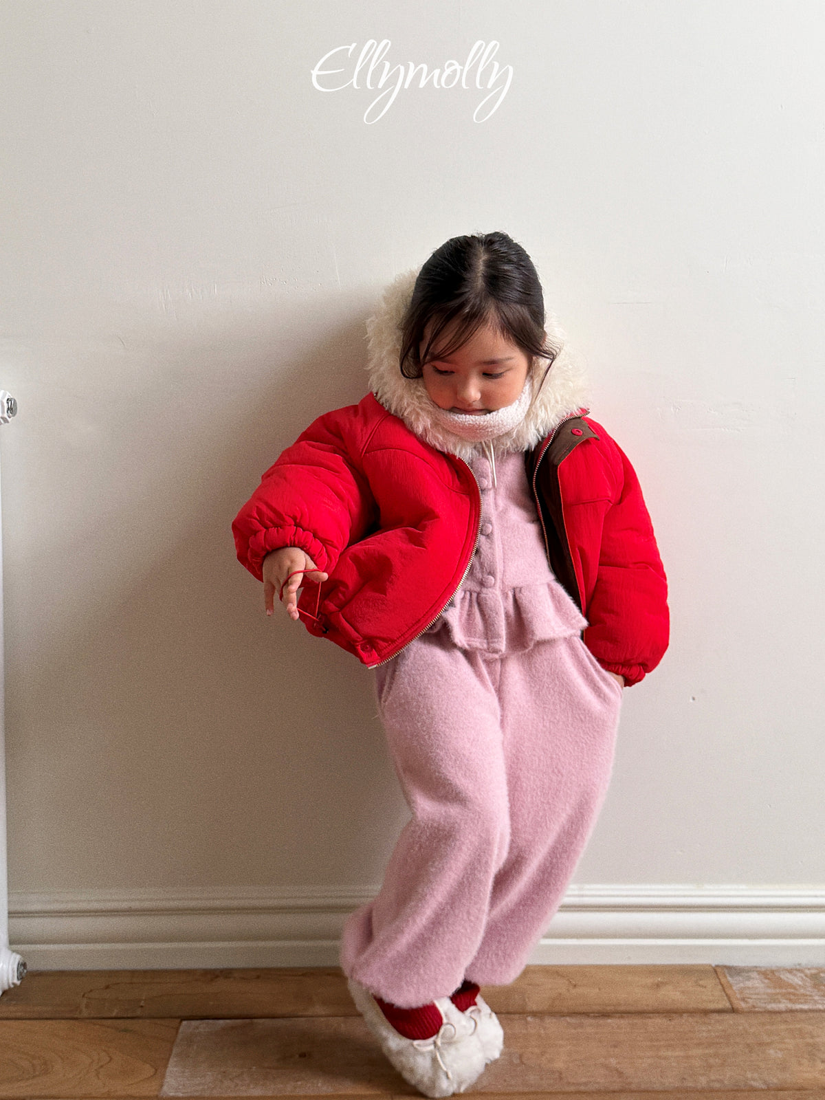 ELLY MOLLY｜スノーフラワーアンゴラジョガーパンツ【予約商品】