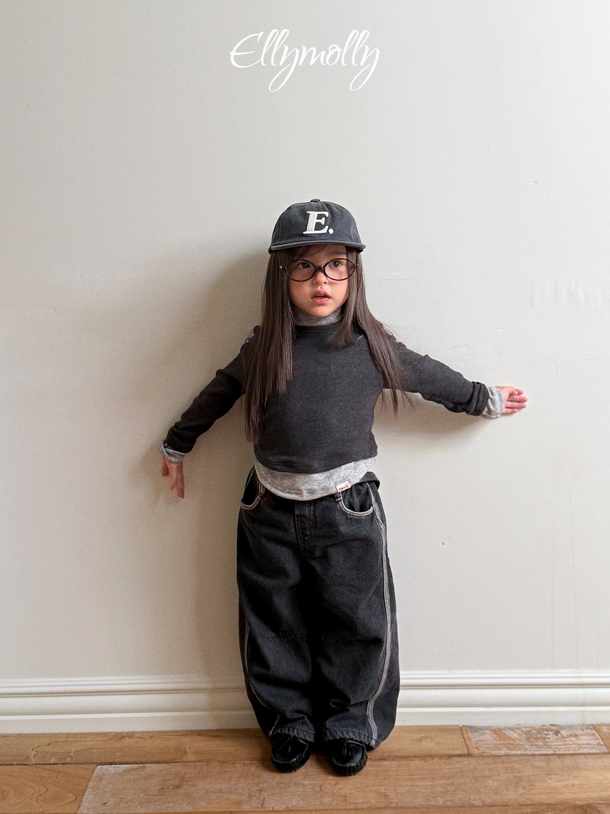 ELLY MOLLY｜ブラッシュ配色タートルネックTシャツ【予約商品】