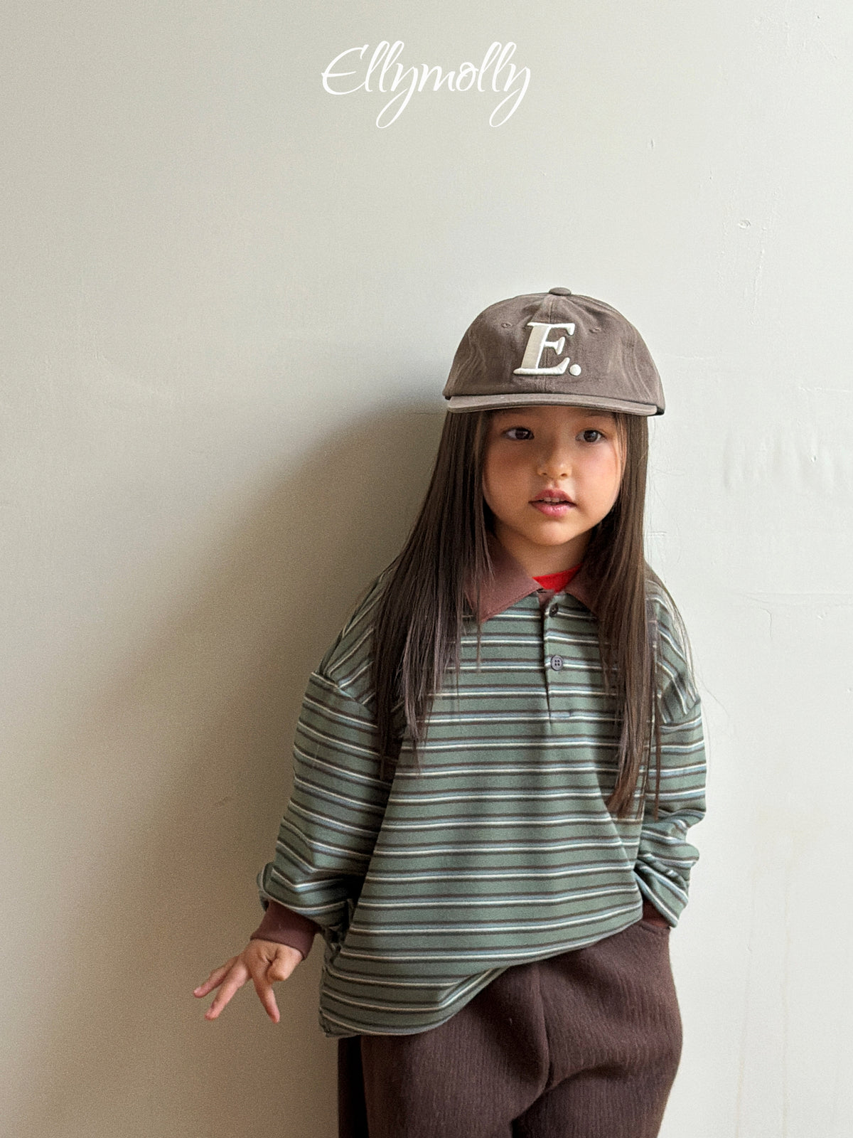 ELLY MOLLY｜クリックピーチ襟付きTシャツ【予約商品】