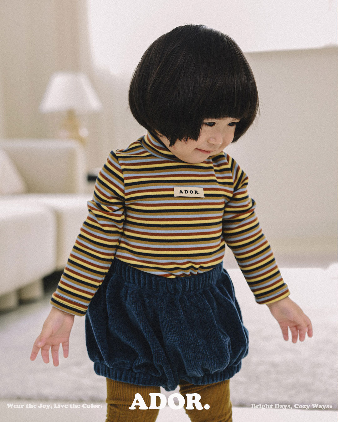 Ador.｜ボーダー半ハイネックTシャツ【取り寄せ】