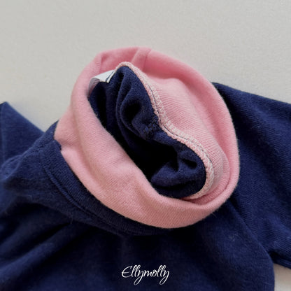 ELLY MOLLY｜ブラッシュ配色タートルネックTシャツ【予約商品】
