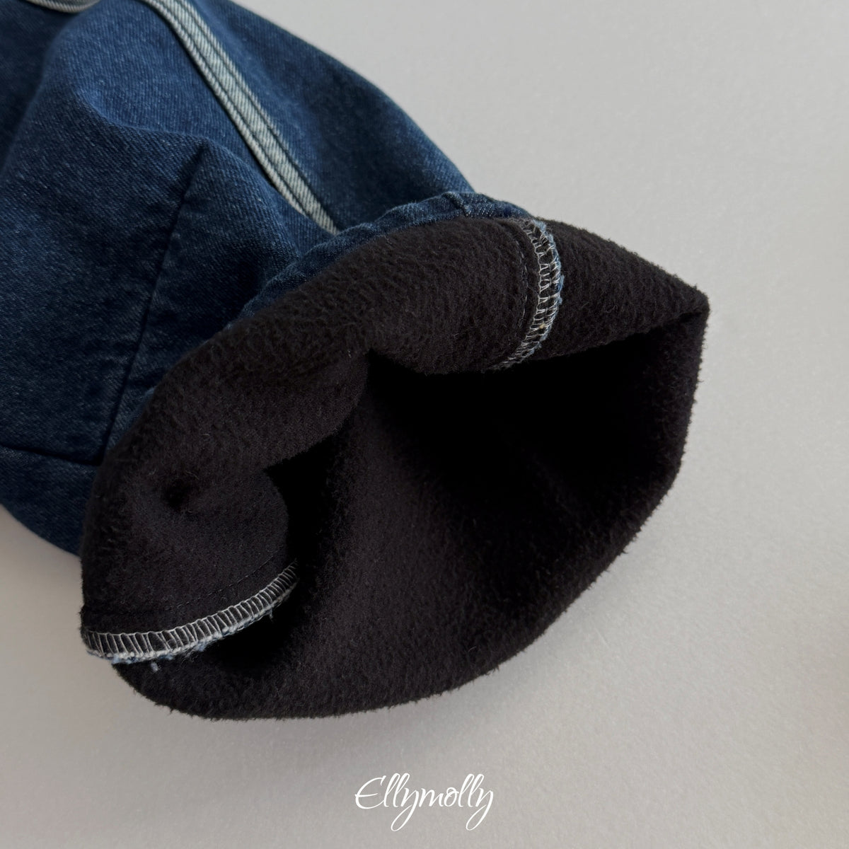 ELLY MOLLY｜ラインワーク 裏起毛デニムパンツ【予約商品】