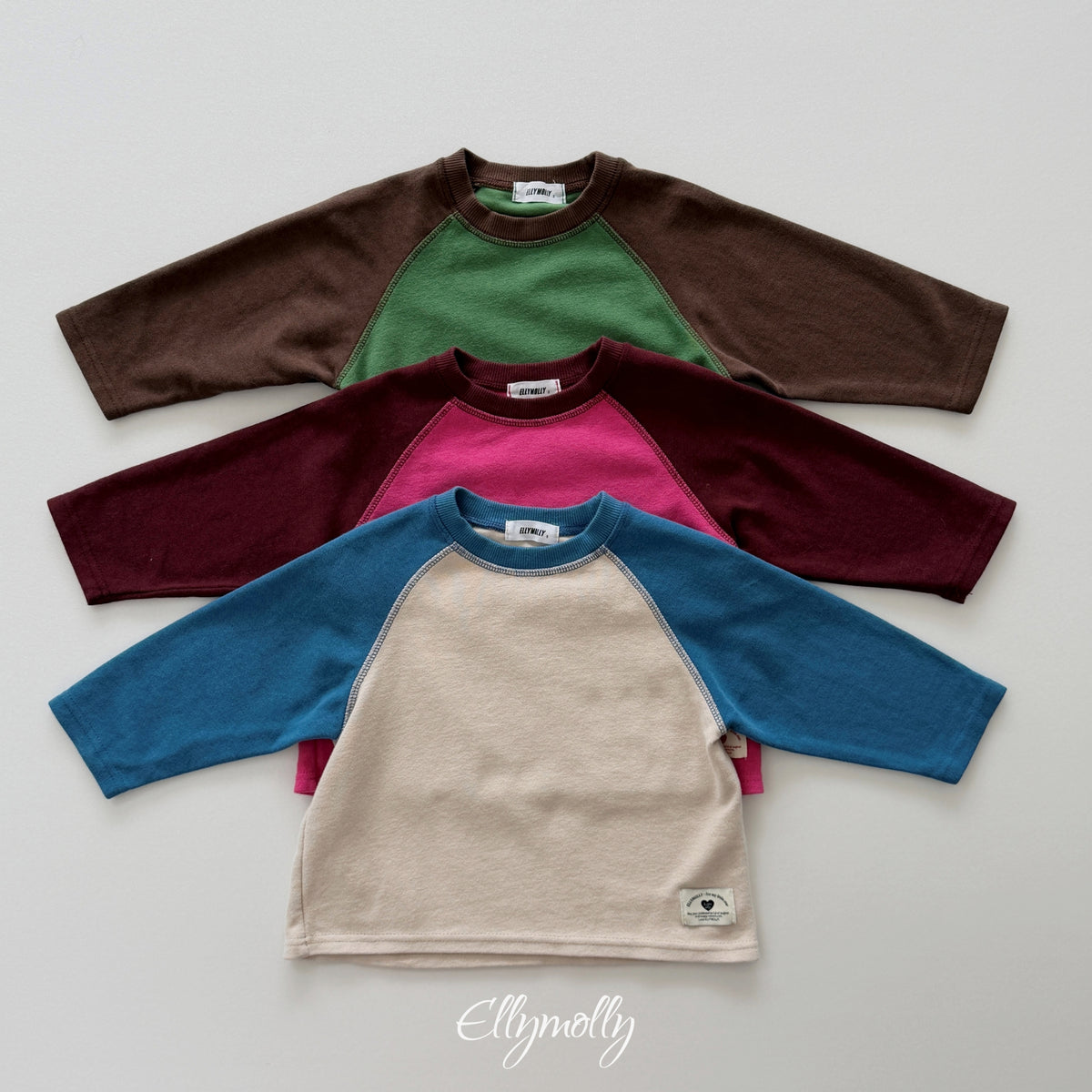 ELLY MOLLY｜ラオン配色ラグランTシャツ【予約商品】