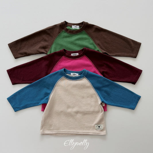 ELLY MOLLY｜ラオン配色ラグランTシャツ【予約商品】