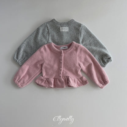 ELLY MOLLY｜スノーフラワーアンゴラフリルカーディガン【予約商品】