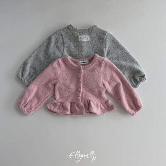 ELLY MOLLY｜スノーフラワーアンゴラフリルカーディガン【予約商品】