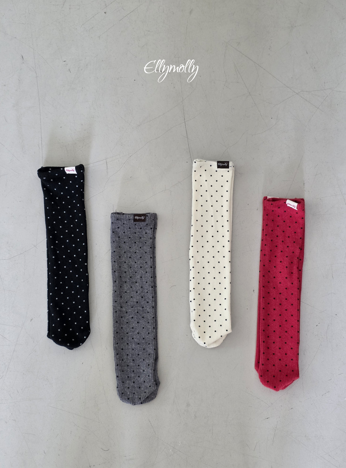 ELLY MOLLY｜ドットリブ裏起毛ソックス【予約商品】