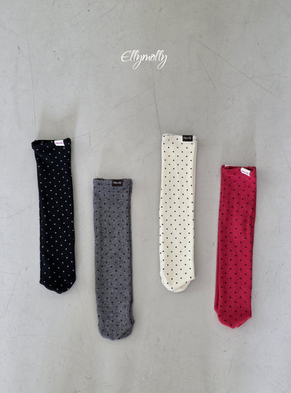 ELLY MOLLY｜ドットリブ裏起毛ソックス【予約商品】