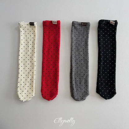 ELLY MOLLY｜ドットリブ裏起毛ソックス【予約商品】