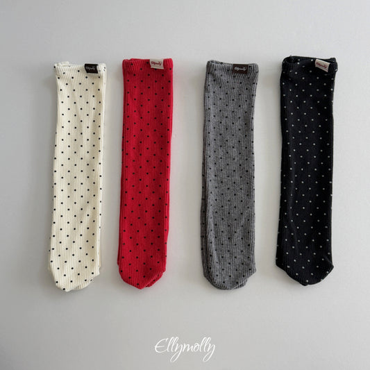ELLY MOLLY｜ドットリブ裏起毛ソックス【予約商品】