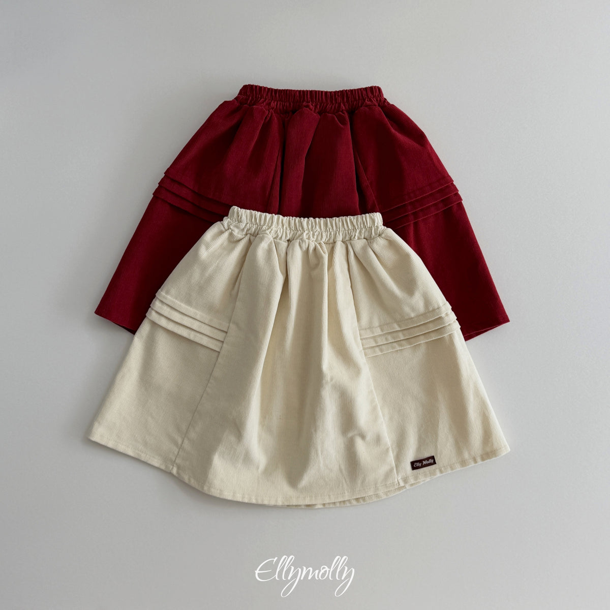ELLY MOLLY｜ポンポンコーデュロイスカート【予約商品】