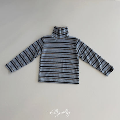 ELLY MOLLY｜スノーウォーマータートルネックT（ボーダー）【予約商品】