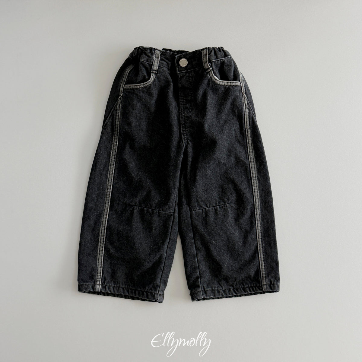 ELLY MOLLY｜ラインワーク 裏起毛デニムパンツ【予約商品】