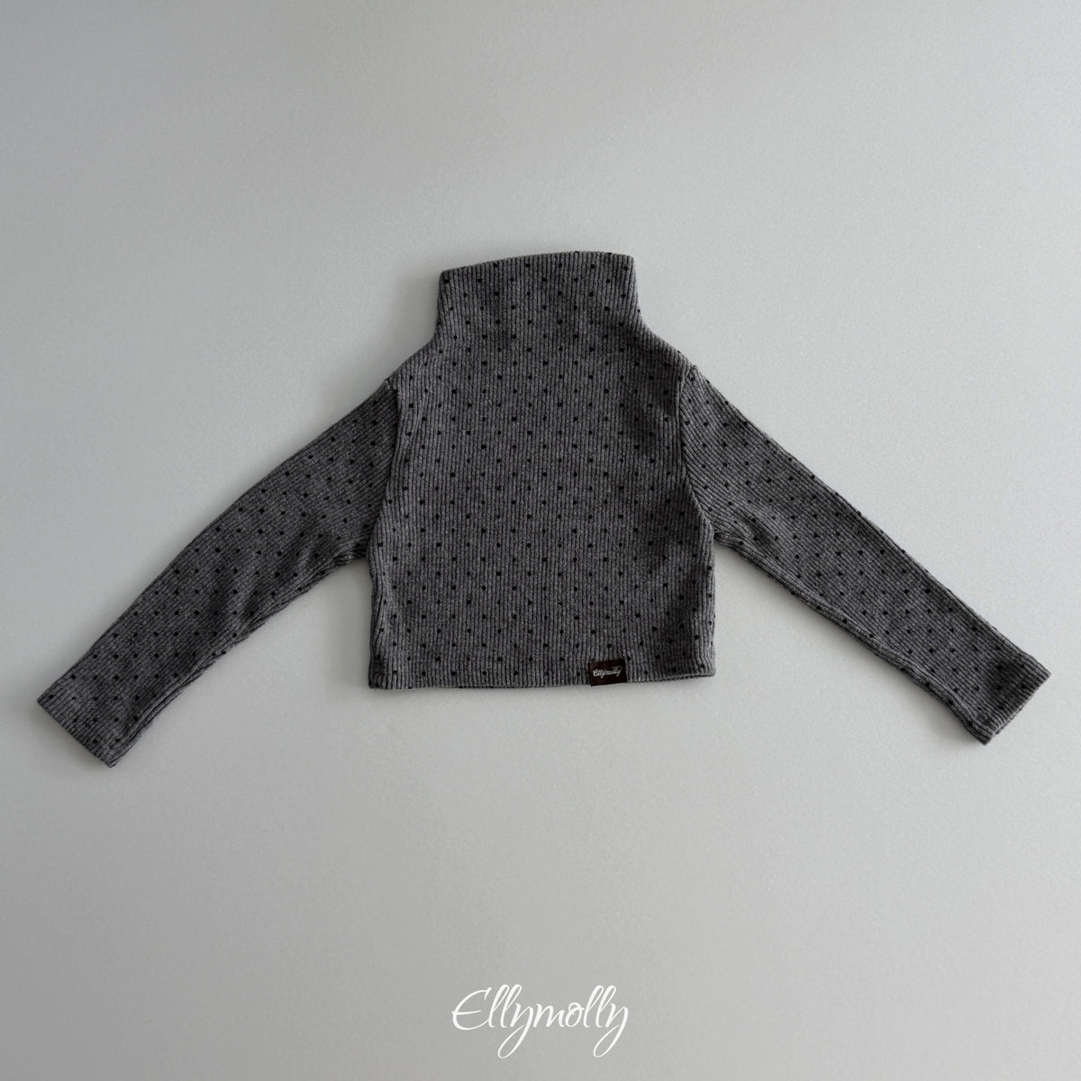 ELLY MOLLY｜ドット裏起毛ハーフタートルTシャツ【予約商品】
