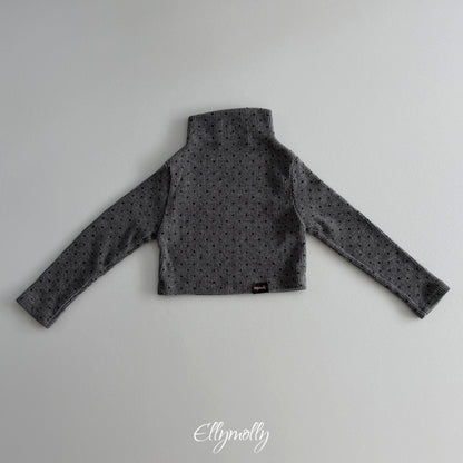 ELLY MOLLY｜ドット裏起毛ハーフタートルTシャツ【予約商品】