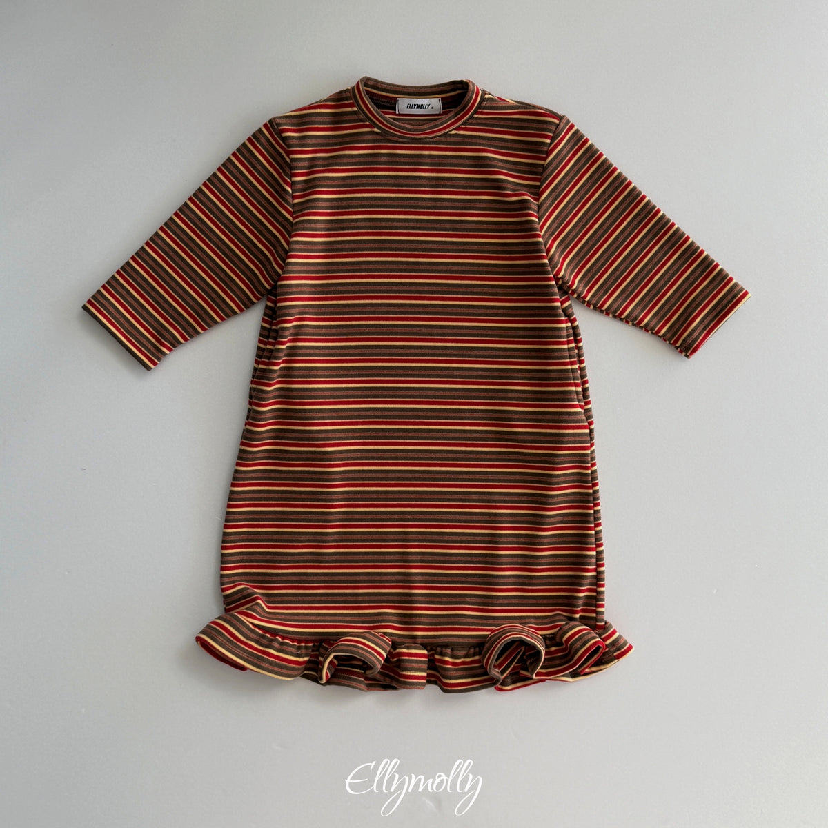 ELLY MOLLY｜フリースフリルロングワンピース【予約商品】
