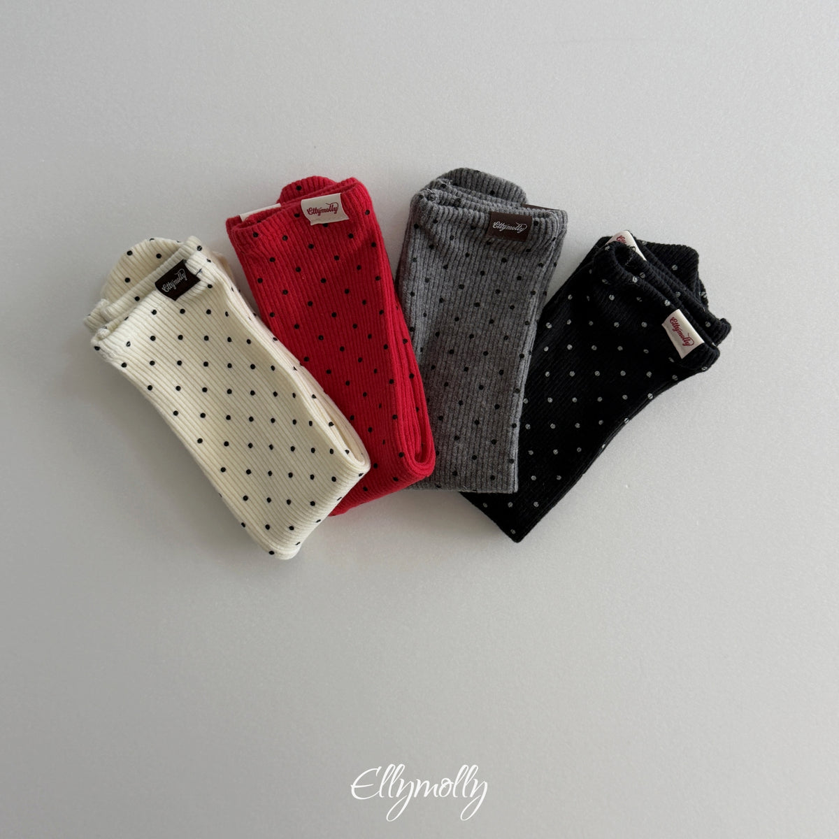 ELLY MOLLY｜ドットリブ裏起毛ソックス【予約商品】