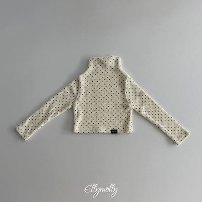 ELLY MOLLY｜ドット裏起毛ハーフタートルTシャツ【予約商品】