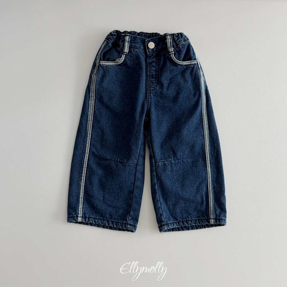 ELLY MOLLY｜ラインワーク 裏起毛デニムパンツ【予約商品】
