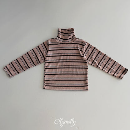 ELLY MOLLY｜スノーウォーマータートルネックT（ボーダー）【予約商品】
