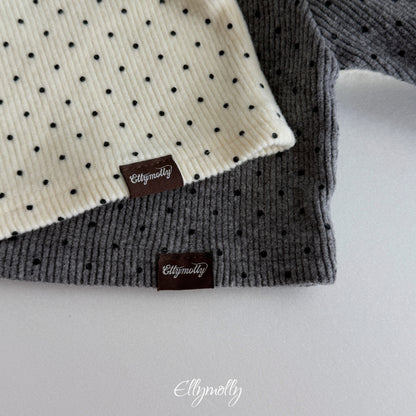 ELLY MOLLY｜ドット裏起毛ハーフタートルTシャツ【予約商品】