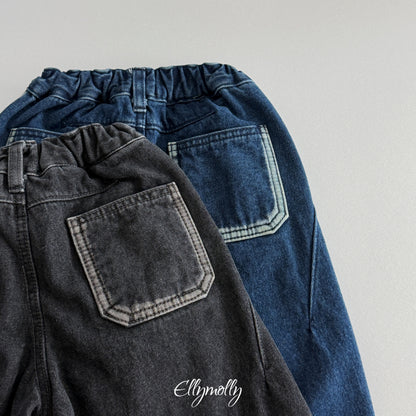 ELLY MOLLY｜ラインワーク 裏起毛デニムパンツ【予約商品】
