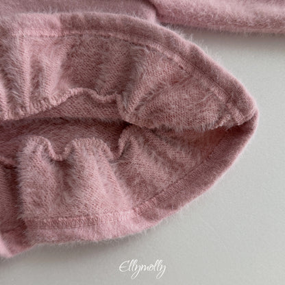 ELLY MOLLY｜スノーフラワーアンゴラフリルカーディガン【予約商品】