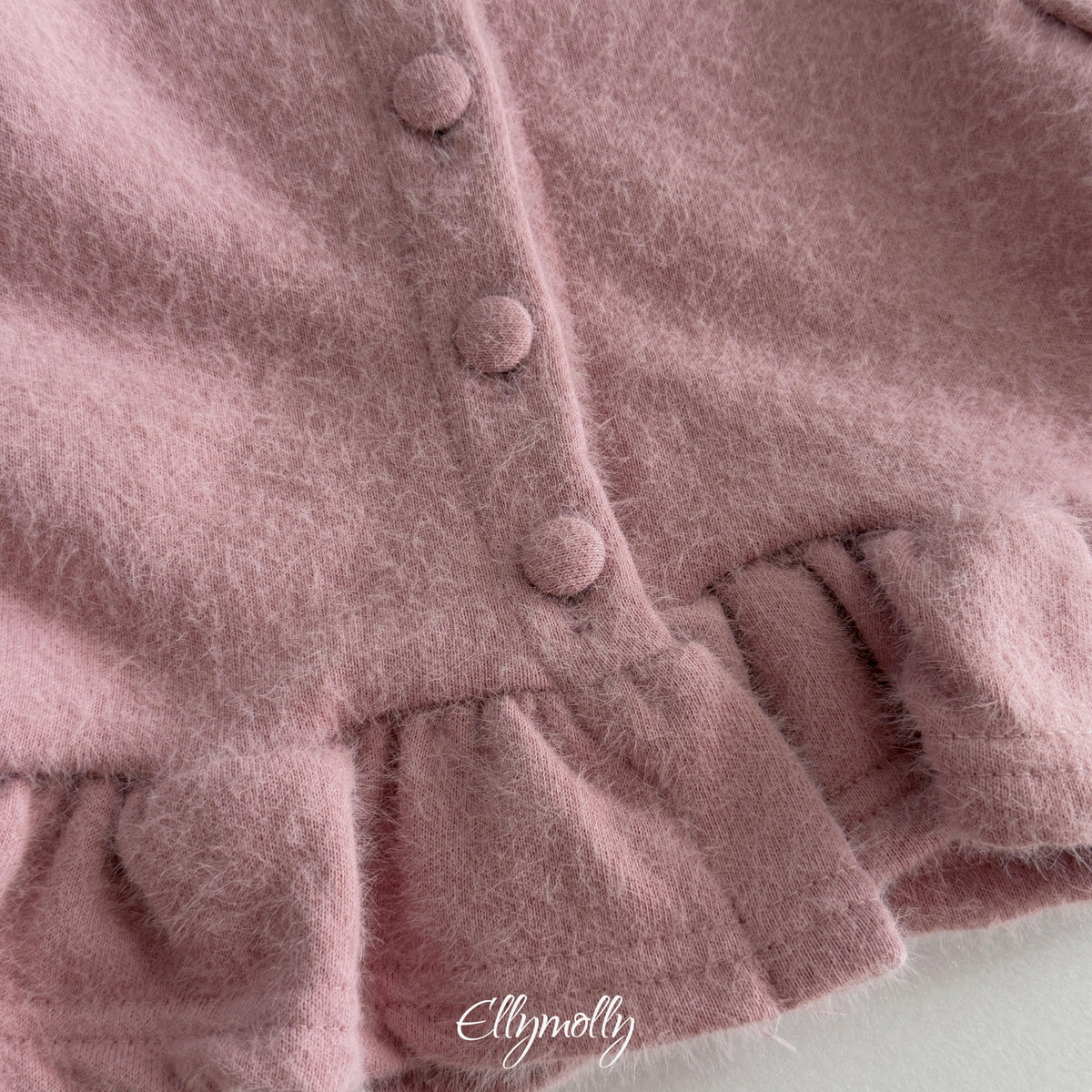 ELLY MOLLY｜スノーフラワーアンゴラフリルカーディガン【予約商品】