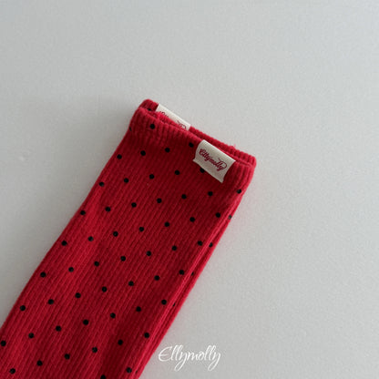ELLY MOLLY｜ドットリブ裏起毛ソックス【予約商品】