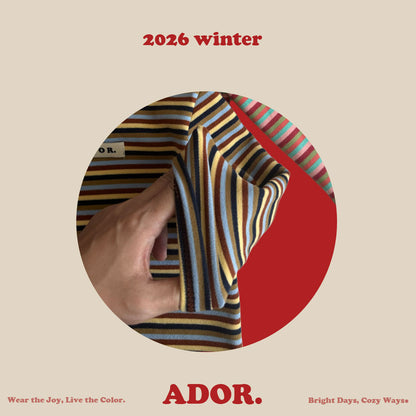 Ador.｜ボーダー半ハイネックTシャツ【取り寄せ】