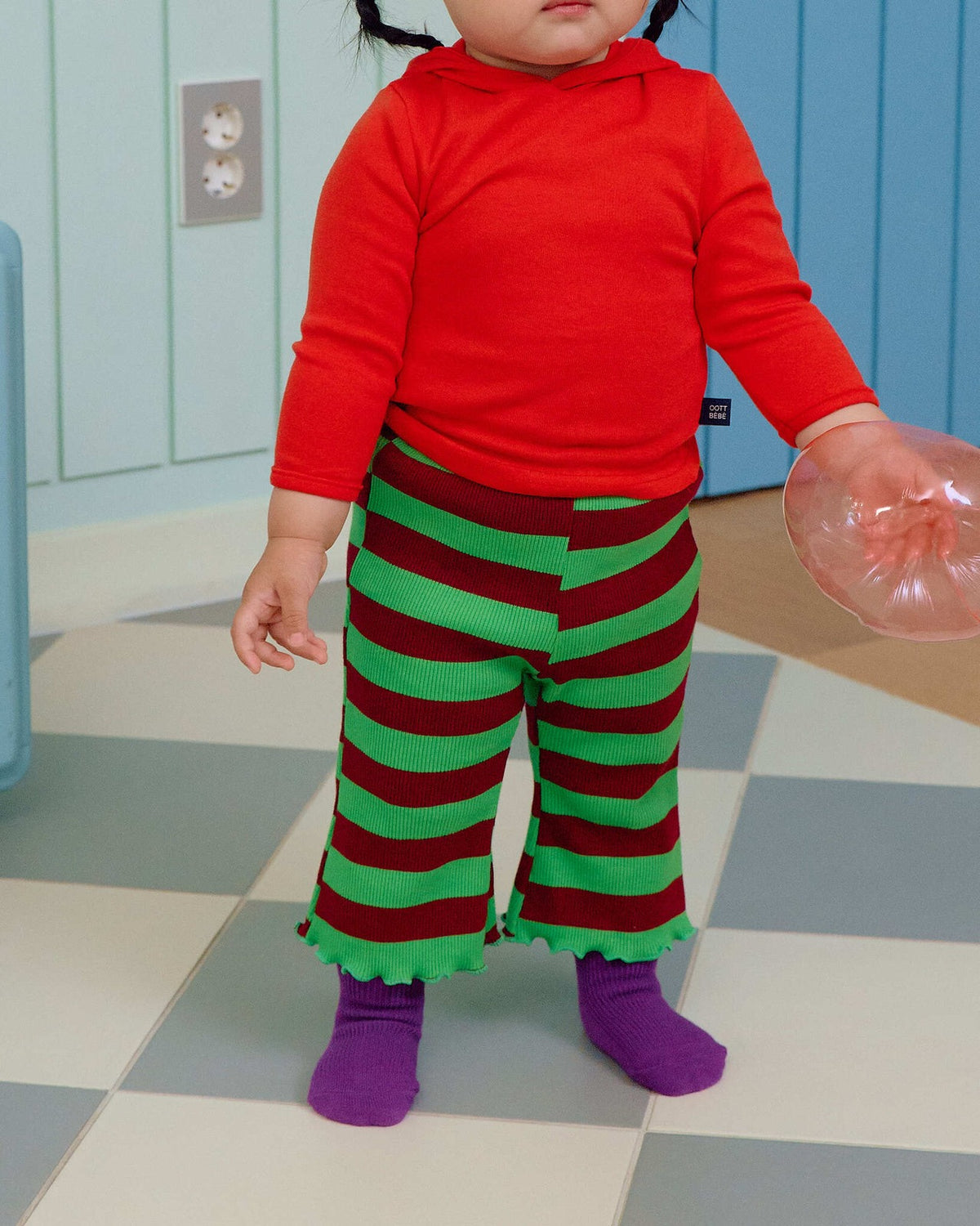 OOTTBEBE Striped Frill Pants｜ボーダーフリルパンツ