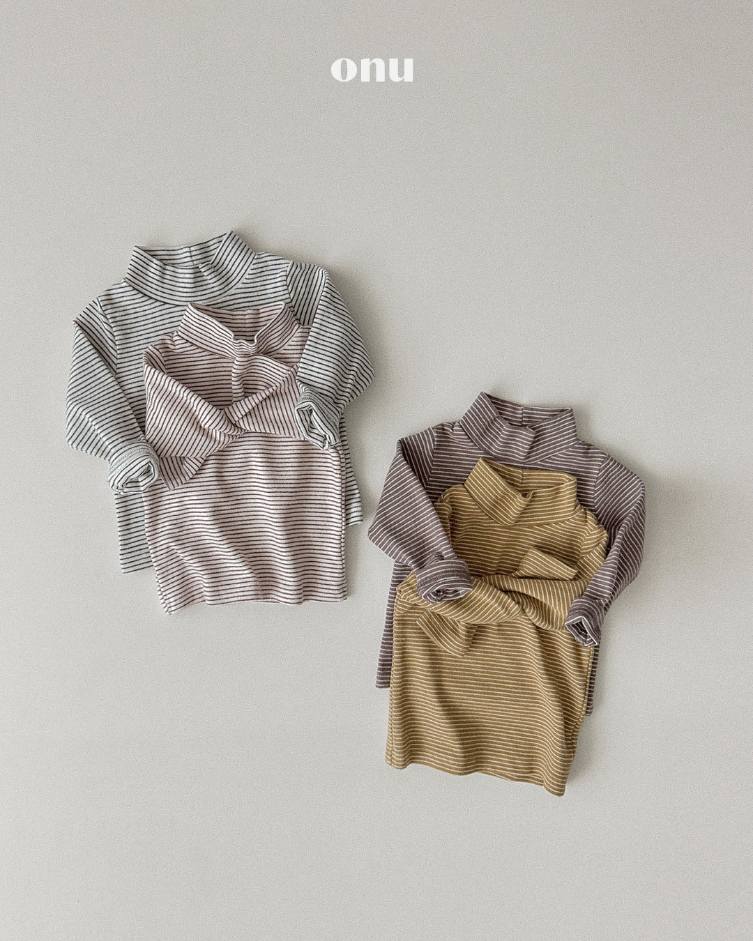 ONU｜マランストライプハイネックTシャツ【取り寄せ】