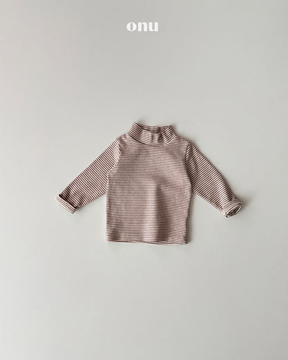 ONU｜マランストライプハイネックTシャツ【取り寄せ】