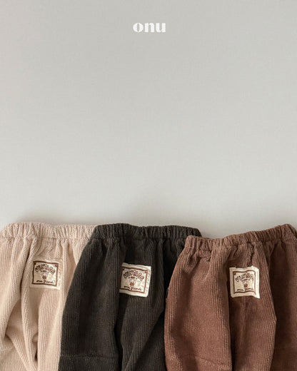 ONU｜エレファント刺繍コーデュロイワイドパンツ【取り寄せ】