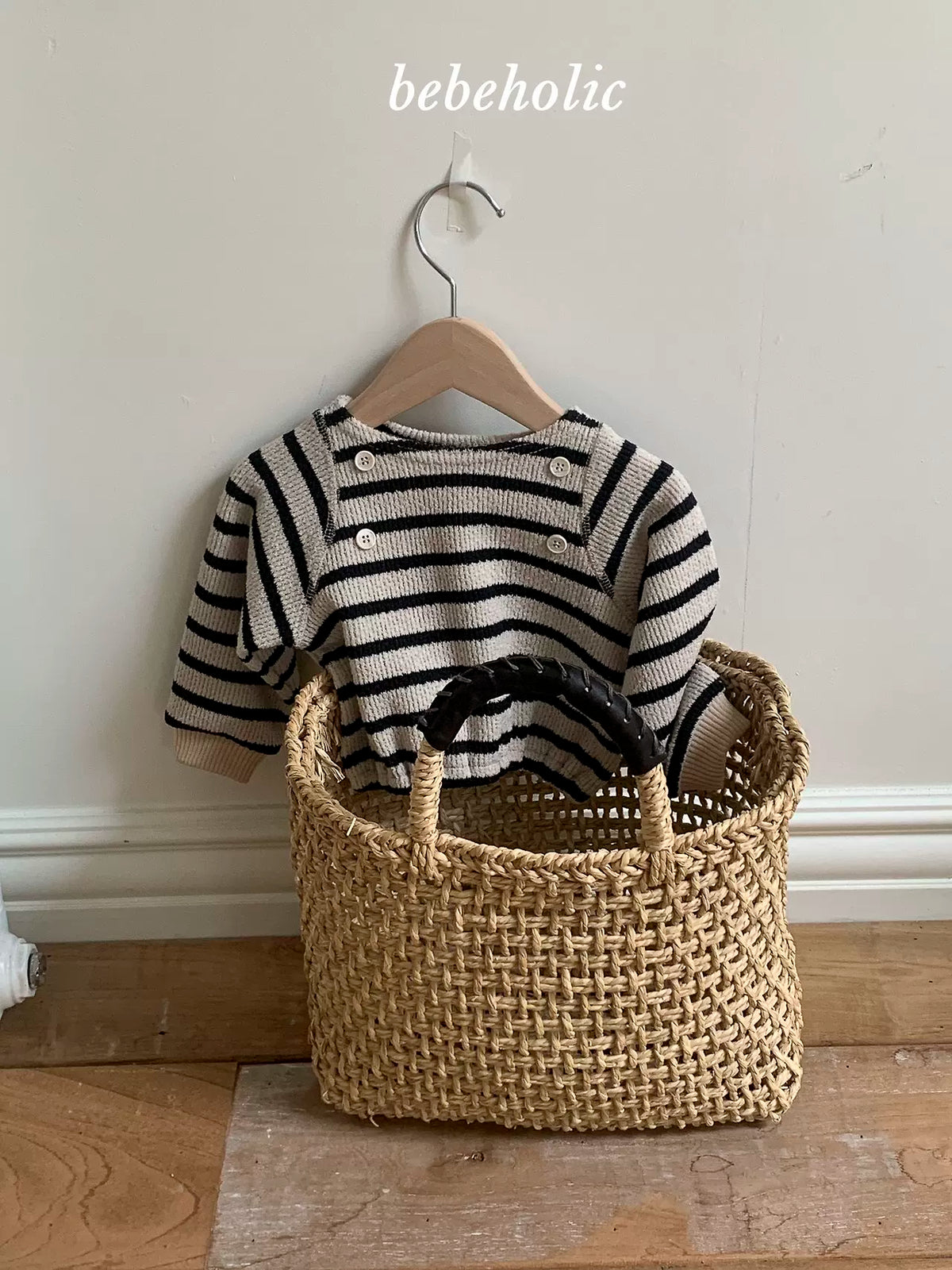 Button Stripe Long Sleeve Tee｜ボタンボーダーロングスリーブTシャツ