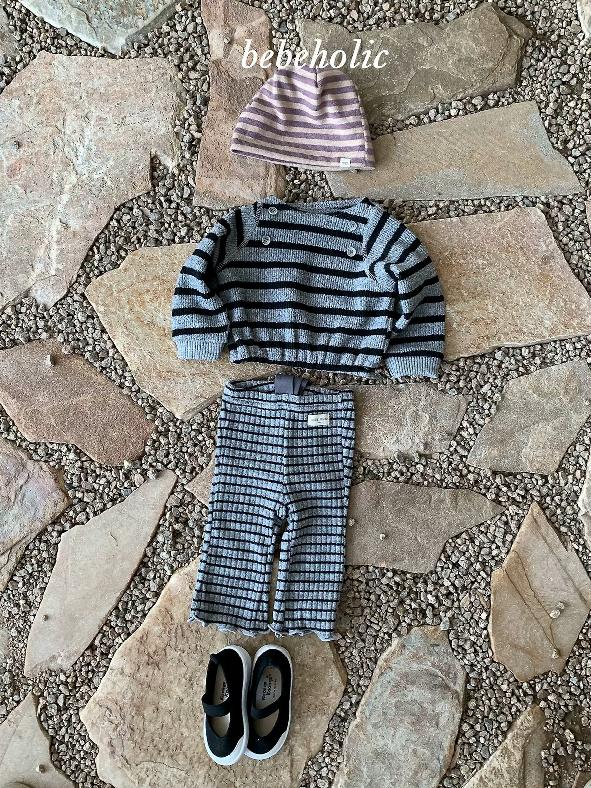 Button Stripe Long Sleeve Tee｜ボタンボーダーロングスリーブTシャツ