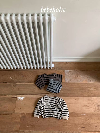 Button Stripe Long Sleeve Tee｜ボタンボーダーロングスリーブTシャツ