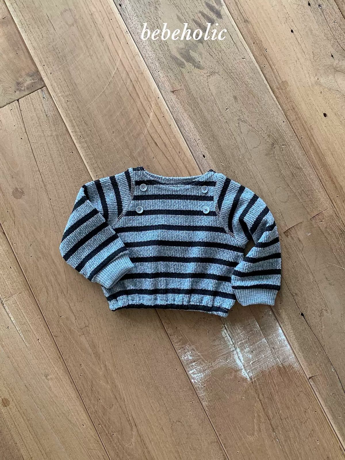 Button Stripe Long Sleeve Tee｜ボタンボーダーロングスリーブTシャツ