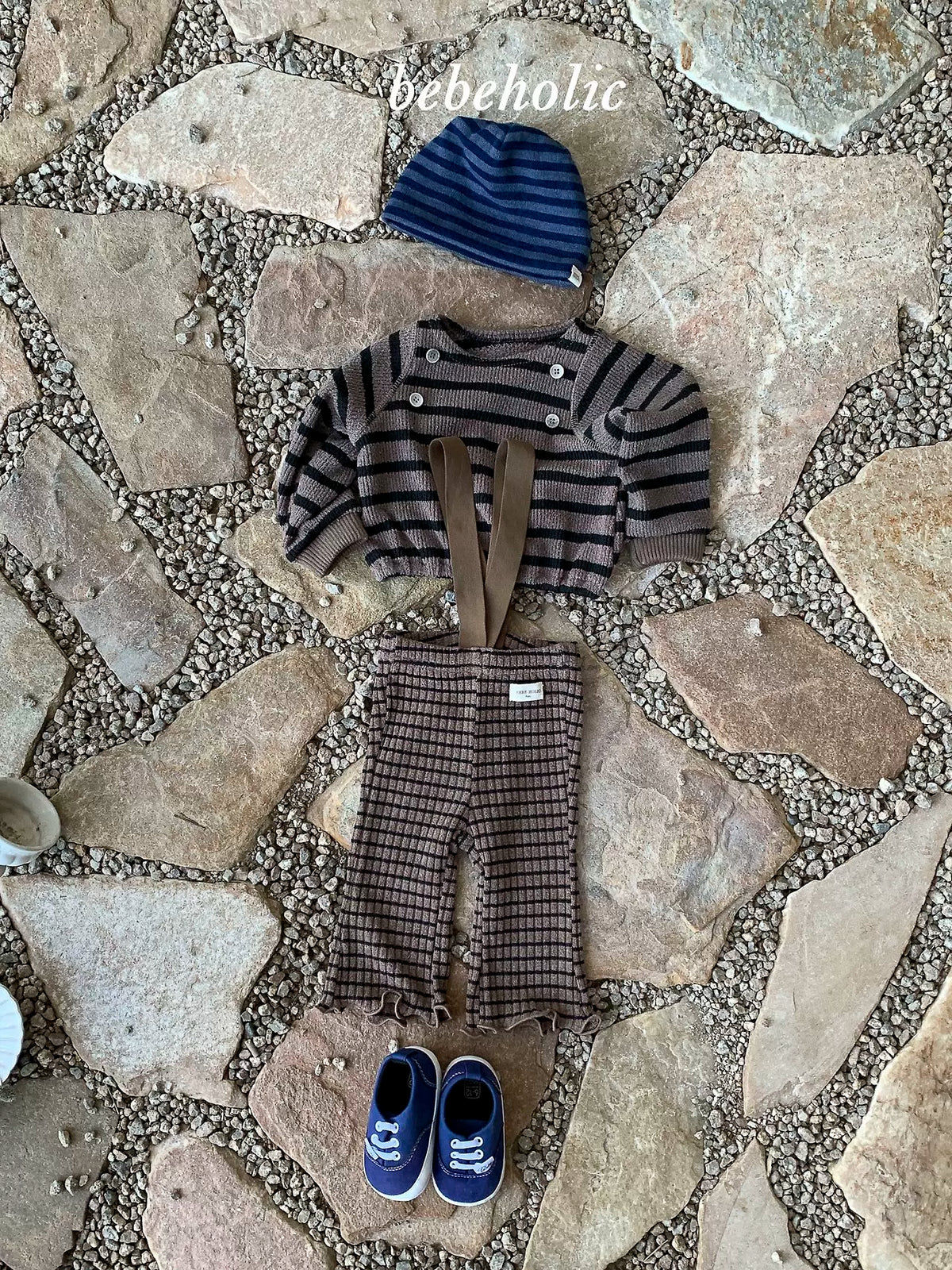Button Stripe Long Sleeve Tee｜ボタンボーダーロングスリーブTシャツ