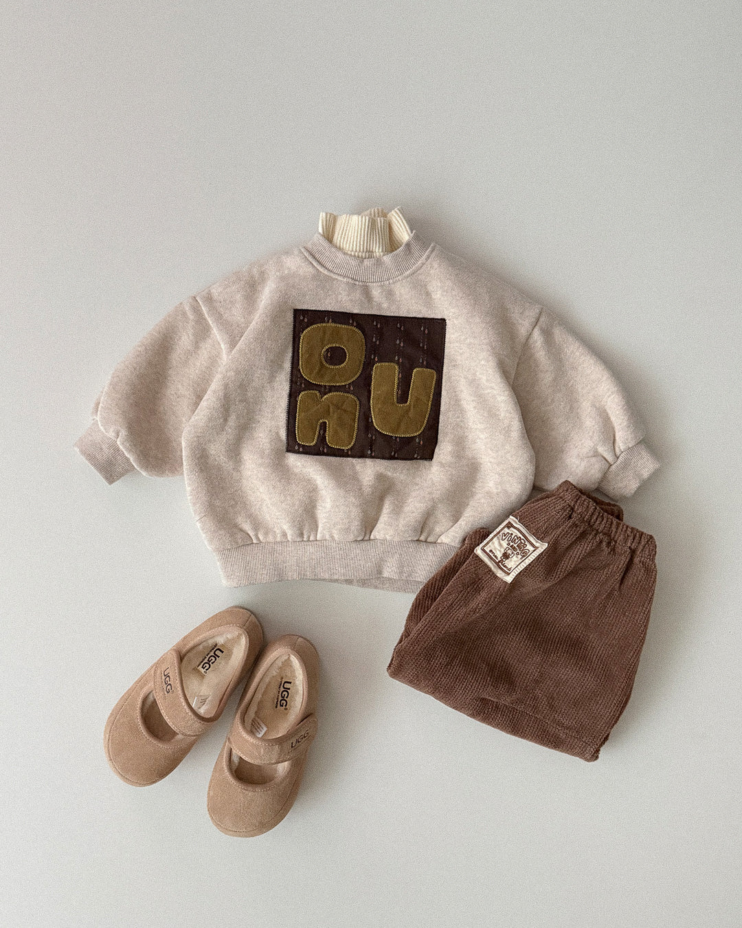 ONU｜エレファント刺繍コーデュロイワイドパンツ【取り寄せ】