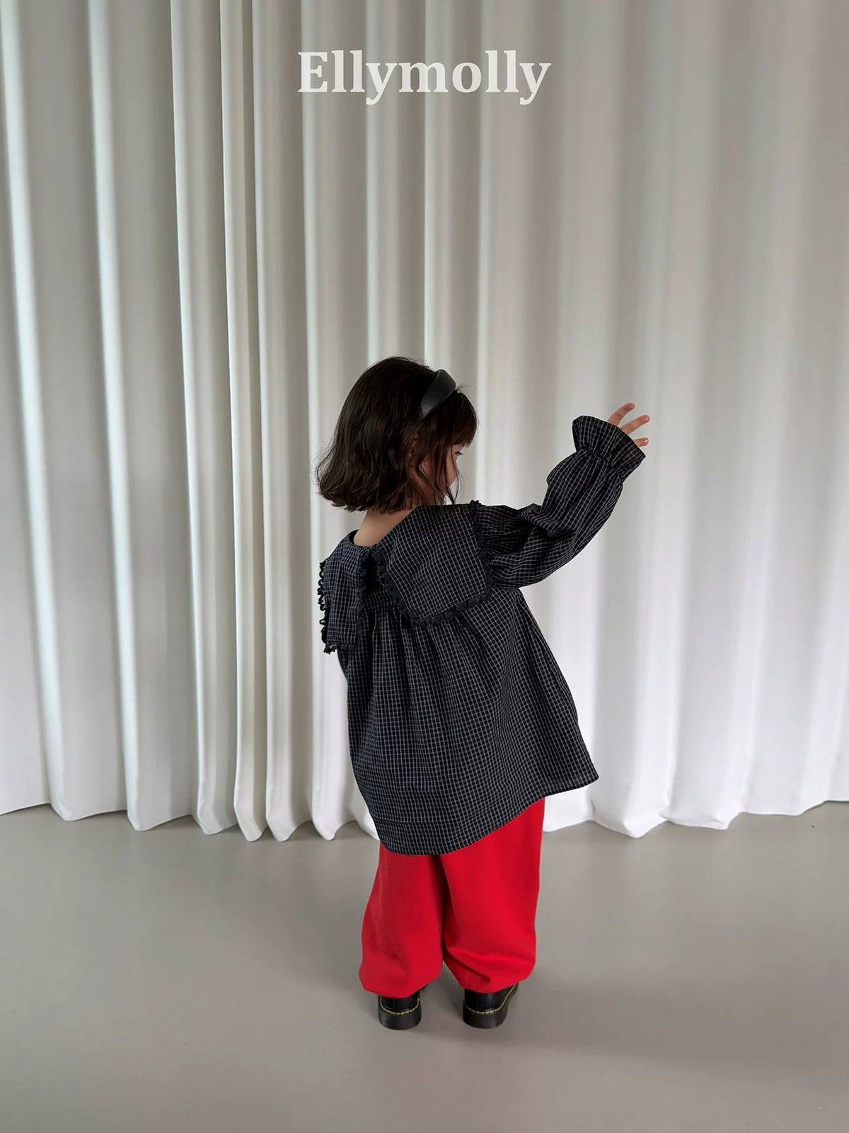 Ellymolly Frill Check Blouse｜フリルチェックブラウス