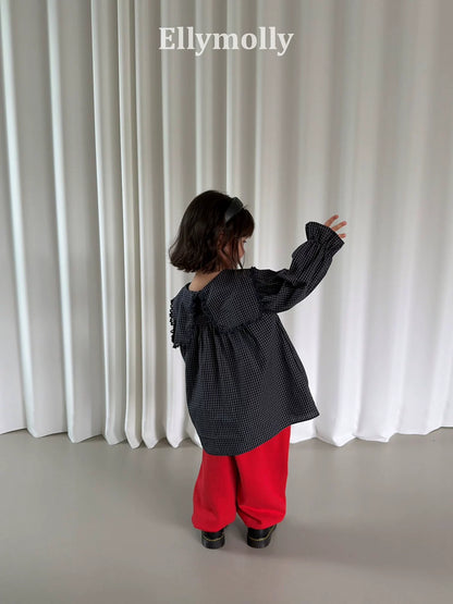 Ellymolly Frill Check Blouse｜フリルチェックブラウス