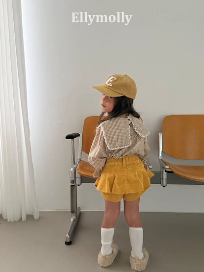 Ellymolly Frill Check Blouse｜フリルチェックブラウス