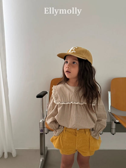 Ellymolly Frill Check Blouse｜フリルチェックブラウス