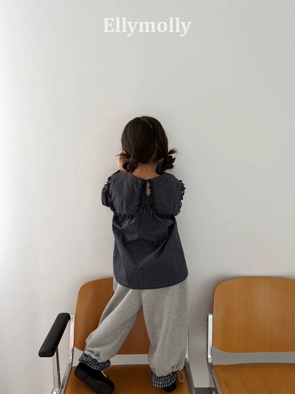 Ellymolly Frill Check Blouse｜フリルチェックブラウス