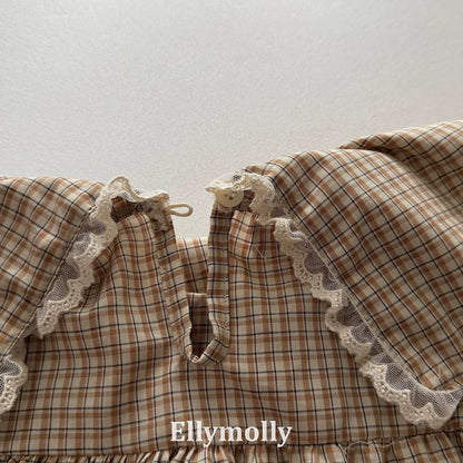 Ellymolly Frill Check Blouse｜フリルチェックブラウス