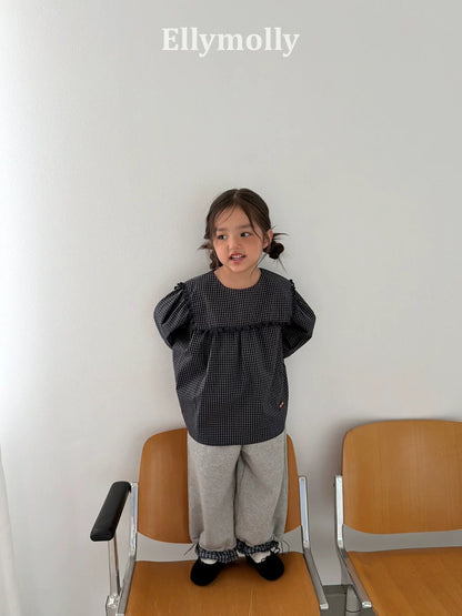 Ellymolly Frill Check Blouse｜フリルチェックブラウス