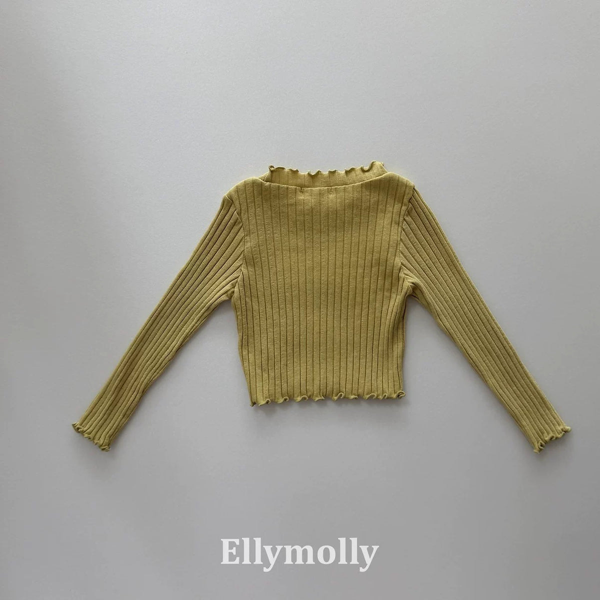 Ellymolly Frill Rib Long Sleeve Tee｜フリルリブロングスリーブTシャツ