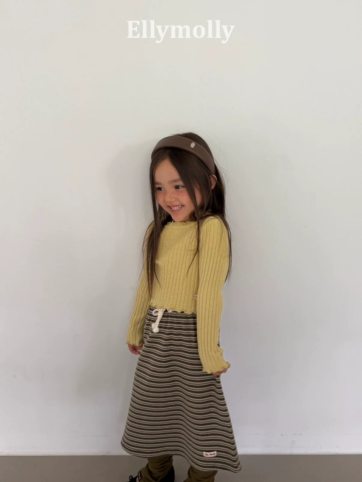 Ellymolly Frill Rib Long Sleeve Tee｜フリルリブロングスリーブTシャツ